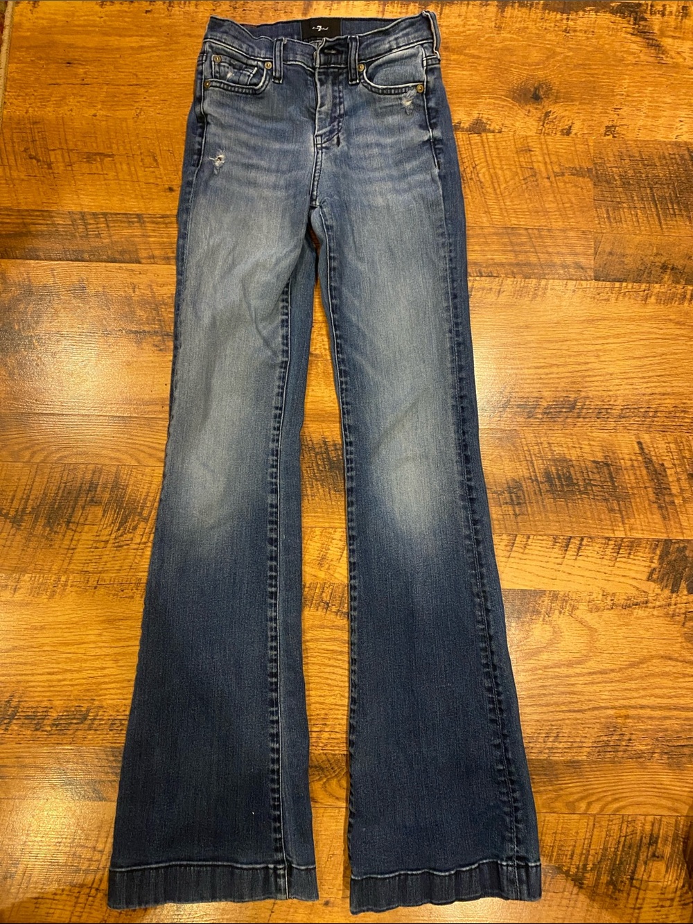 Women's 7s Dark Blue Flared Jeans